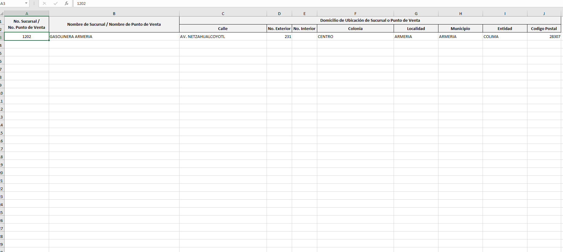 Catalogo Sucursales!